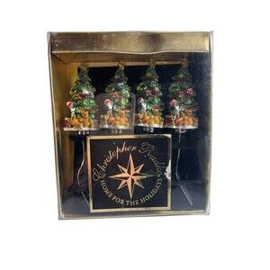 Christopher Radko Christmas Tree Cocktail Forks Set of 4 Party Spruced Up Spruce